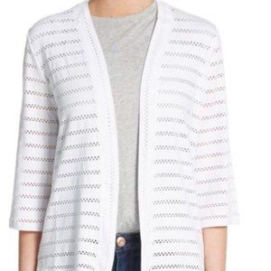 White Eyelet Cardigan
